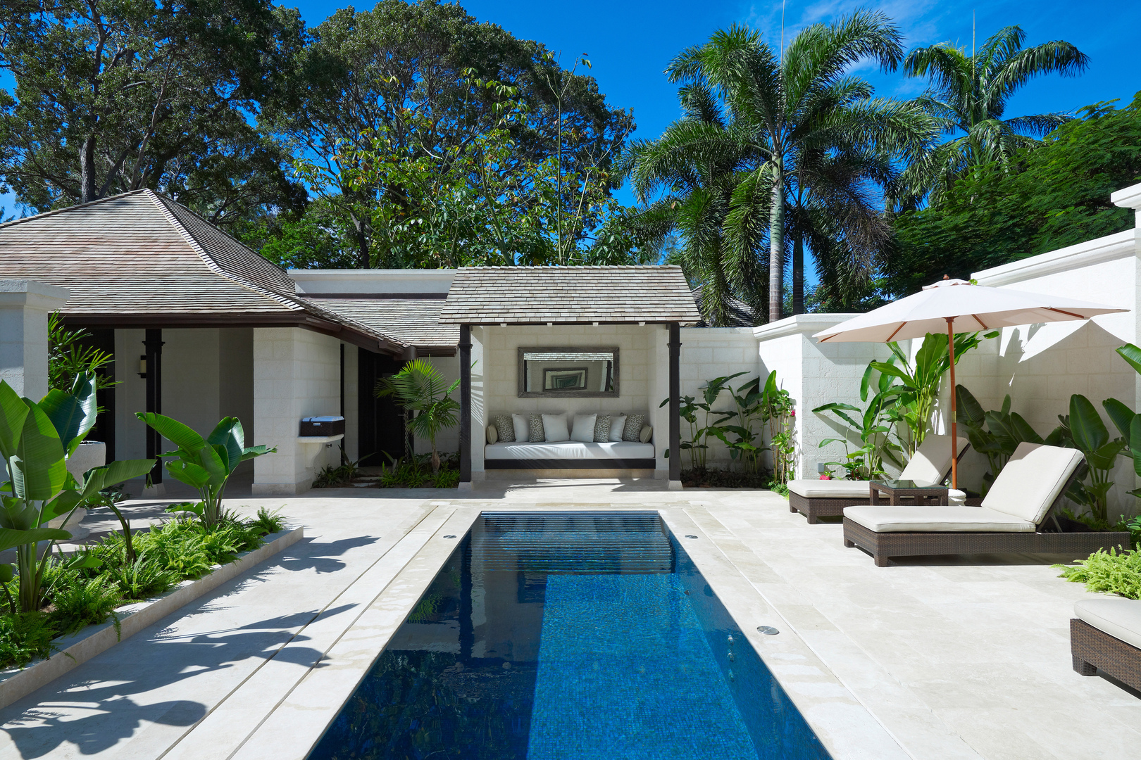The spa pool at Coral Reef Club hotel, Barbados