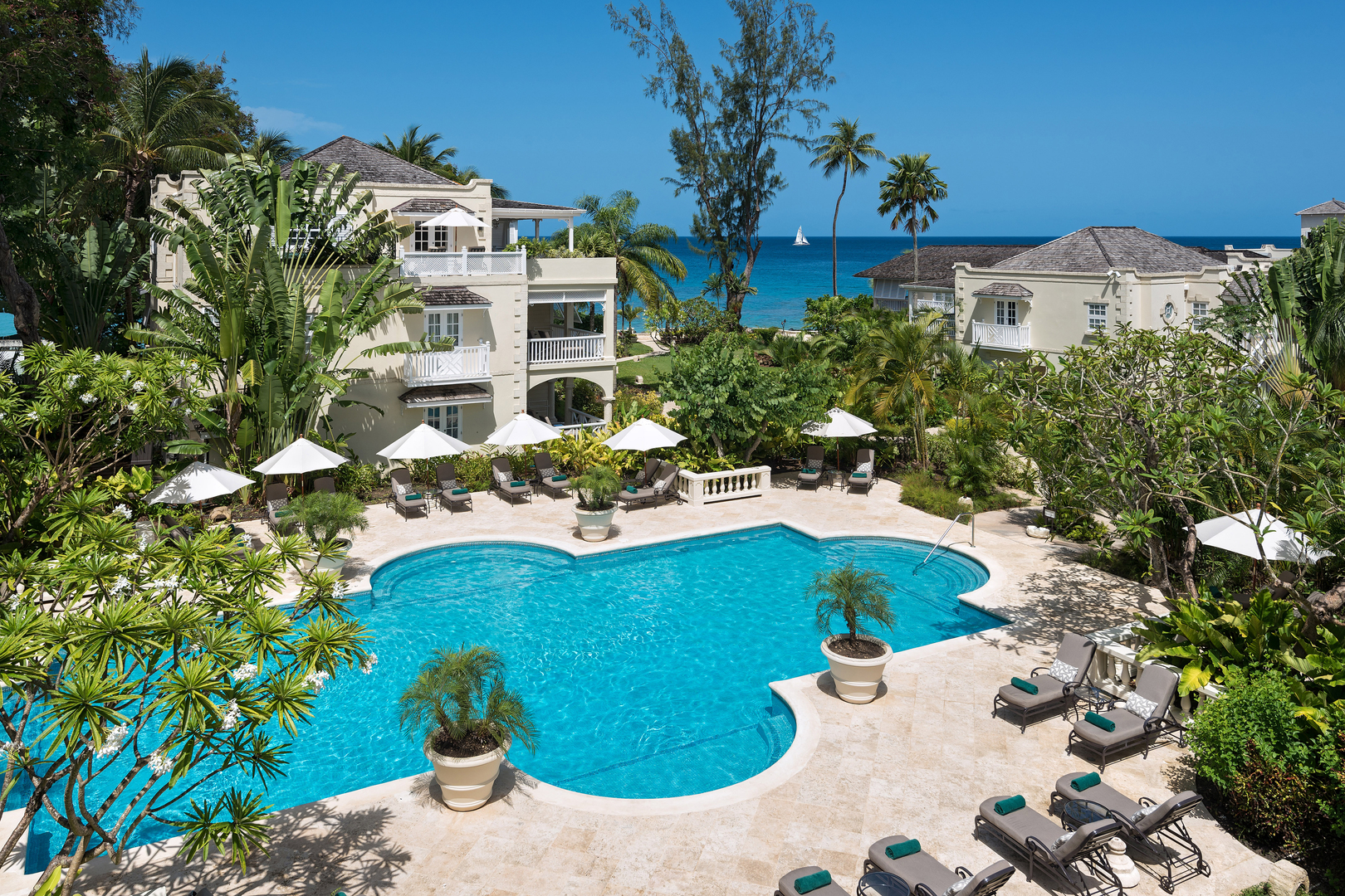 The pool at Coral Reef Club hotel, Barbados