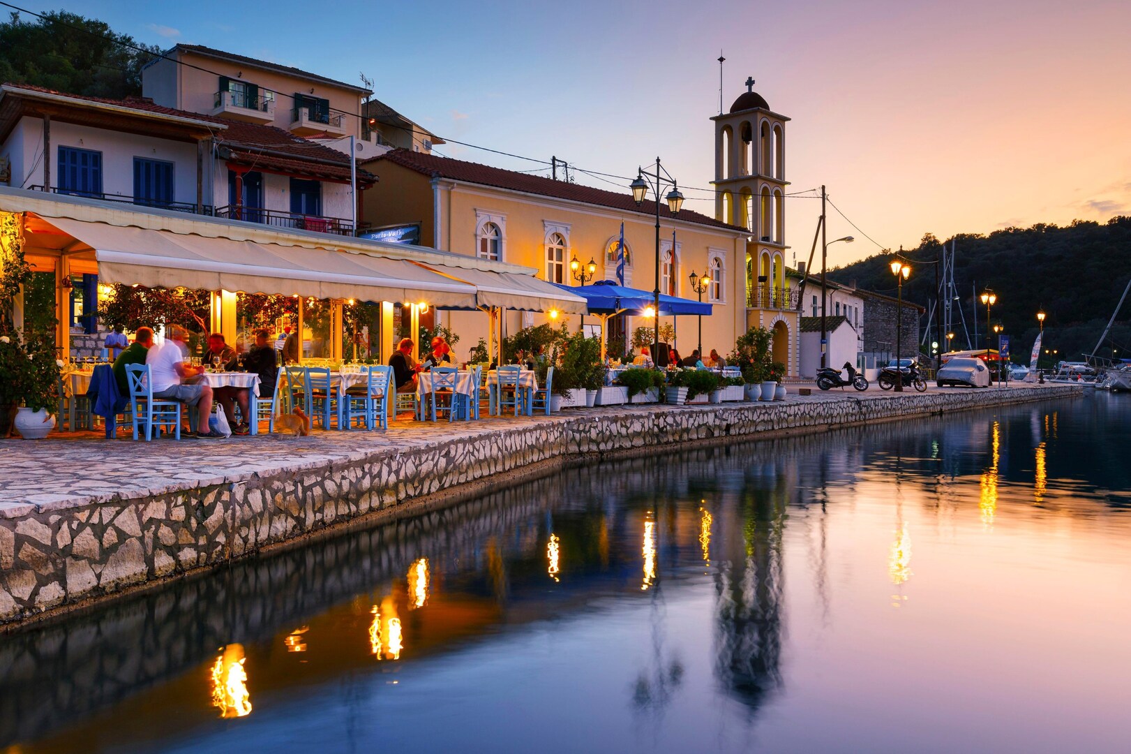 Harbour on Meganisi, one of the best quiet Greek islands.