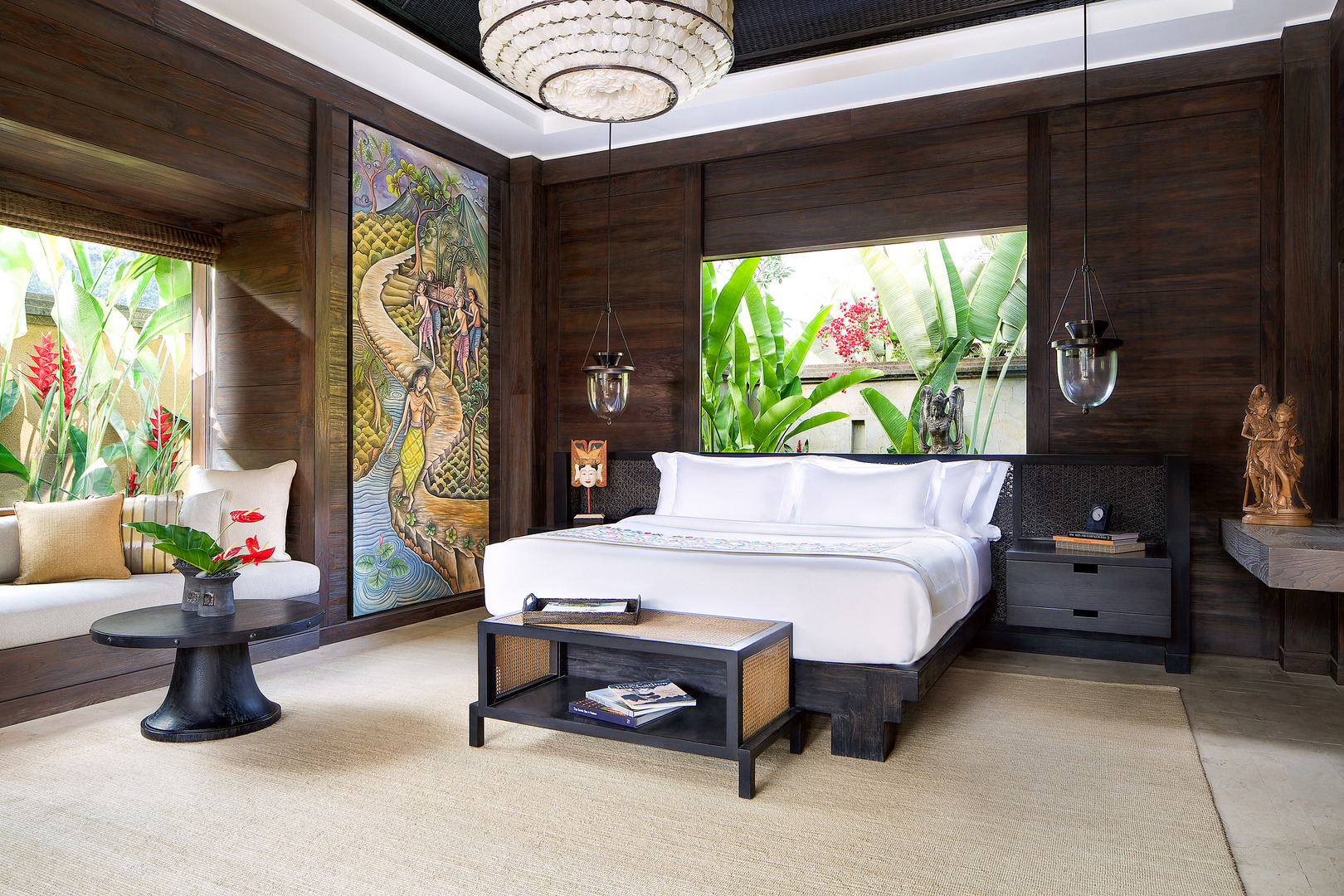 Luxurious room at Mandapa, a Ritz-Carlton Reserve, Ubud, one of Bali's romantic getaway options.