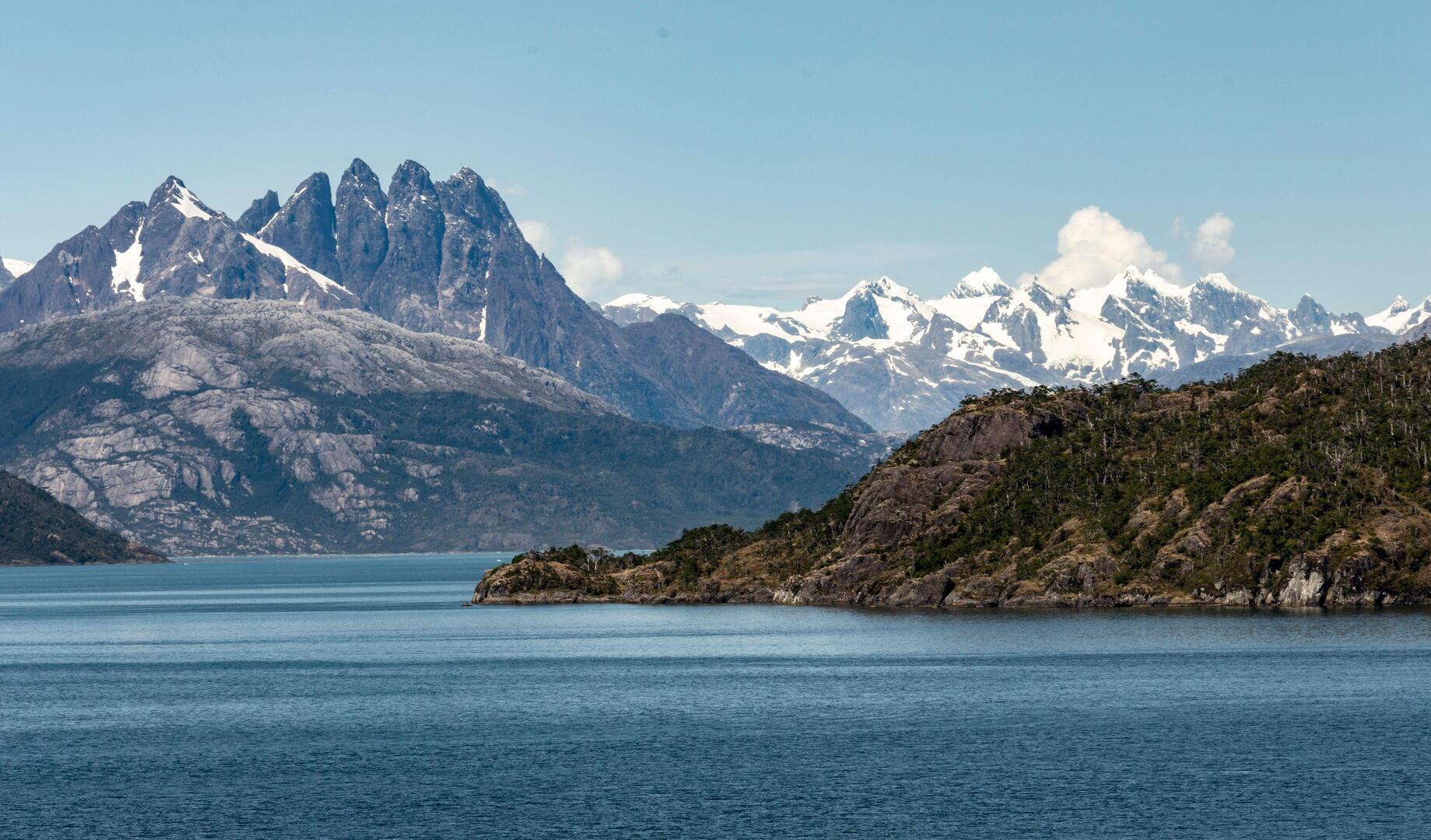 Amalia Fjord and Skua Glacier in the Chilean Fjords.